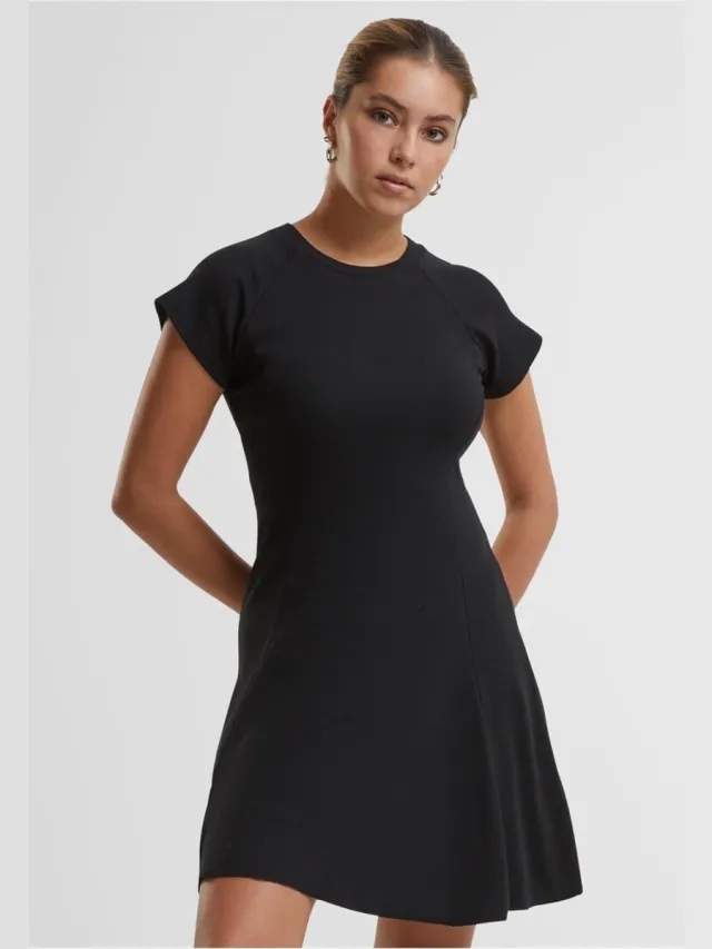 Urban Classics Rib Skater jurk - 5XL - Zwart
