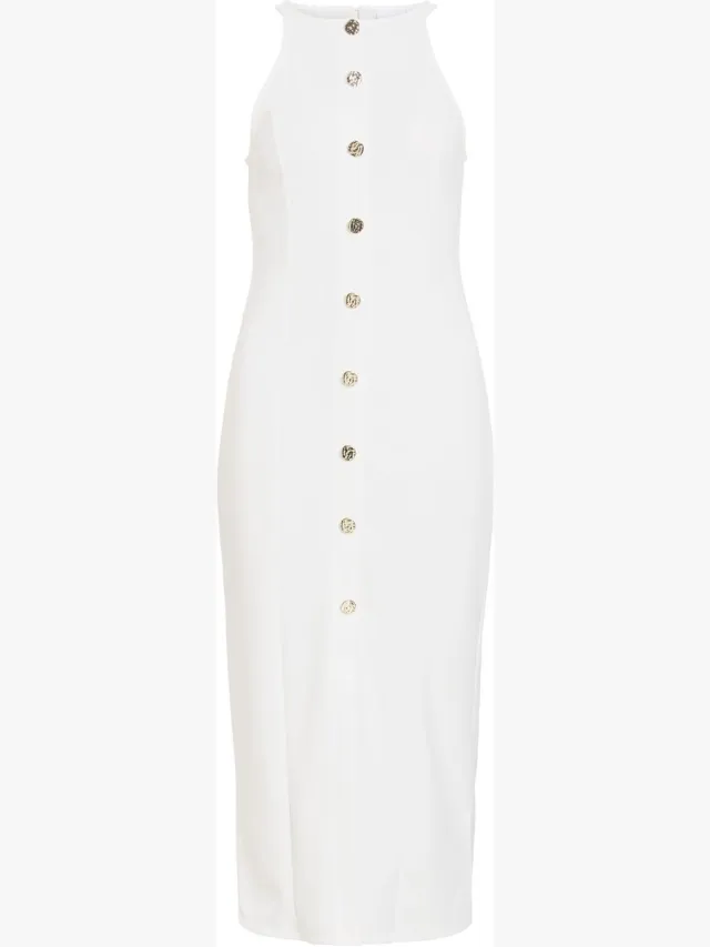 Vila maxi-jurk VICLARA mouwloos snow white1
