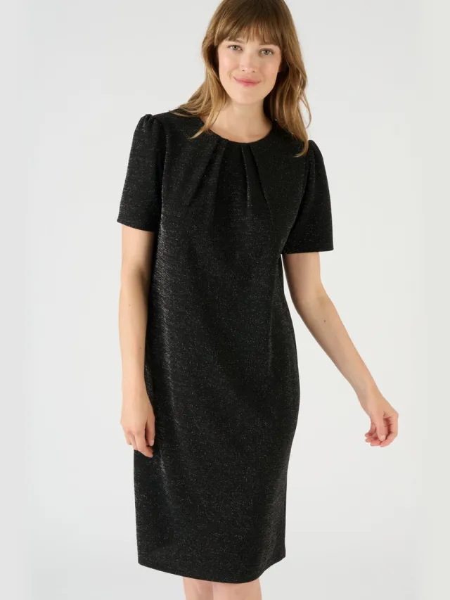 Damart Jurk van glinsterende mesh - Dames - Zwart - 52