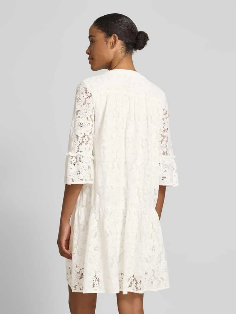 Vero Moda loose fit kanten jurk van katoenmix model 'HONEY' wit, foto 3