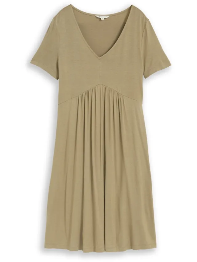 Tom Tailor Jerseyjurk met V-hals - Silver Olive