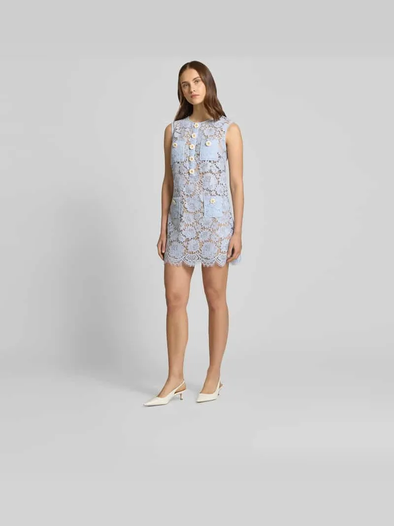 Self-Portrait Mini-jurk met knoopsluiting Lichtblauw