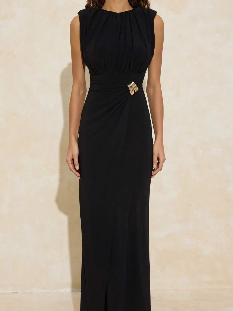 Trendyol TRENDYOLMİLLA Dames Zwart Effen Maxi Mouwloos Stijlvol/Avond Recht Avond & Gala Jurk, foto 2