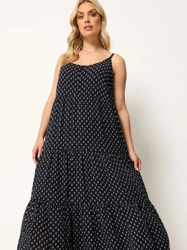 Yours Zwarte Gelaagde Maxijurk-56 Black