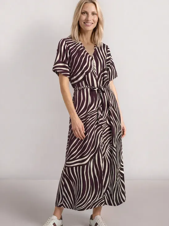 Street One Midi-jurk met V-hals en print Rood