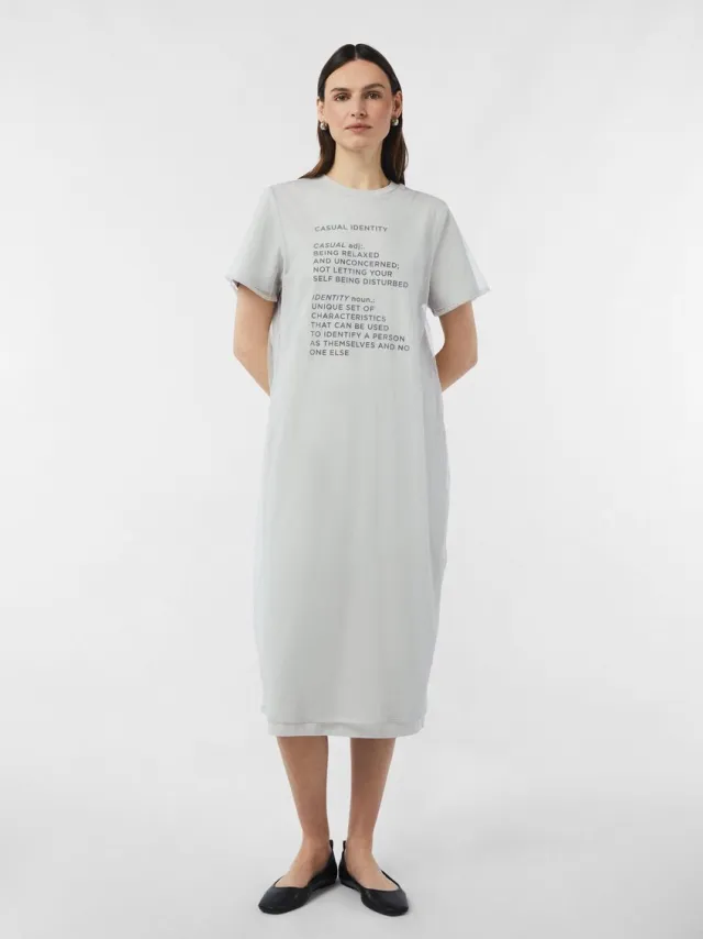 Comma female - T-shirtjurk met netlaag lichtgrijs
