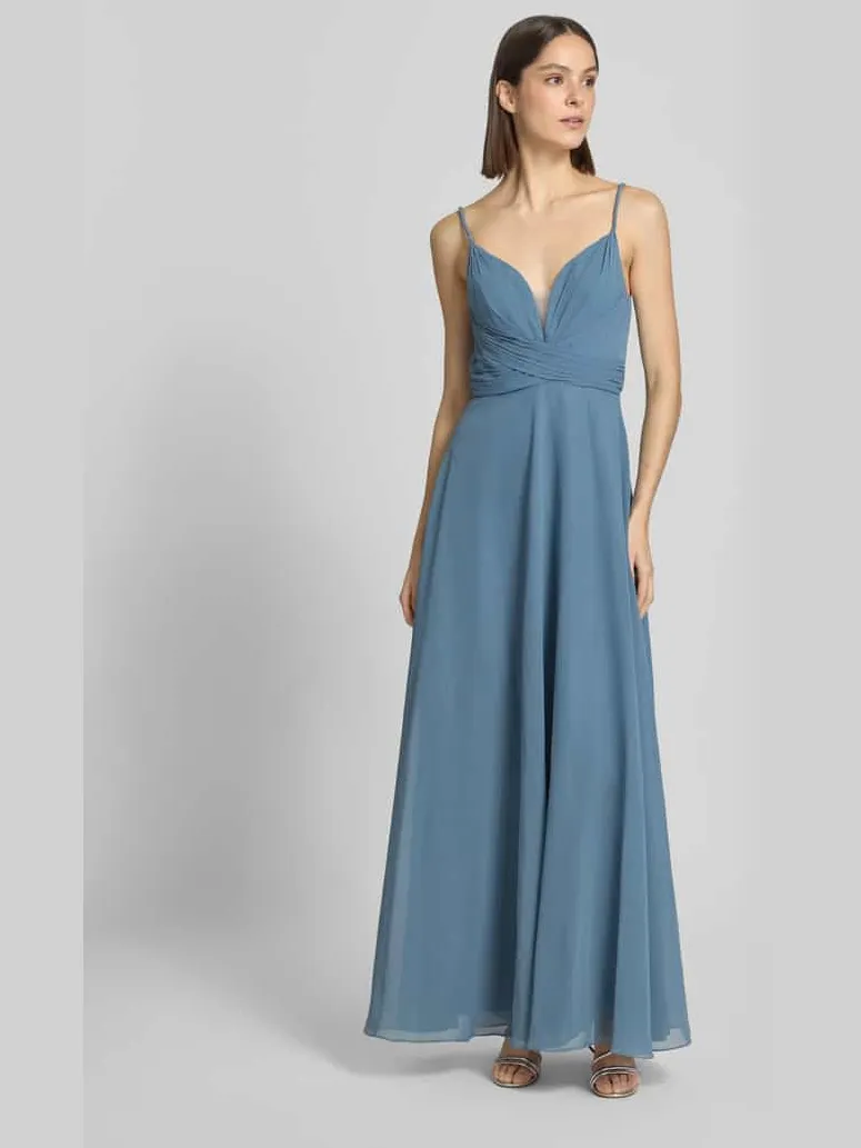 Laona Avondjurk met plooien Blauw
