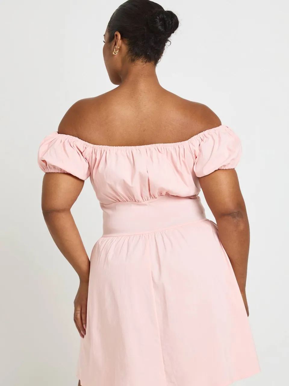 boohoo Dames Plus Bengaline Mini Skater Jurk baby roze, foto 2