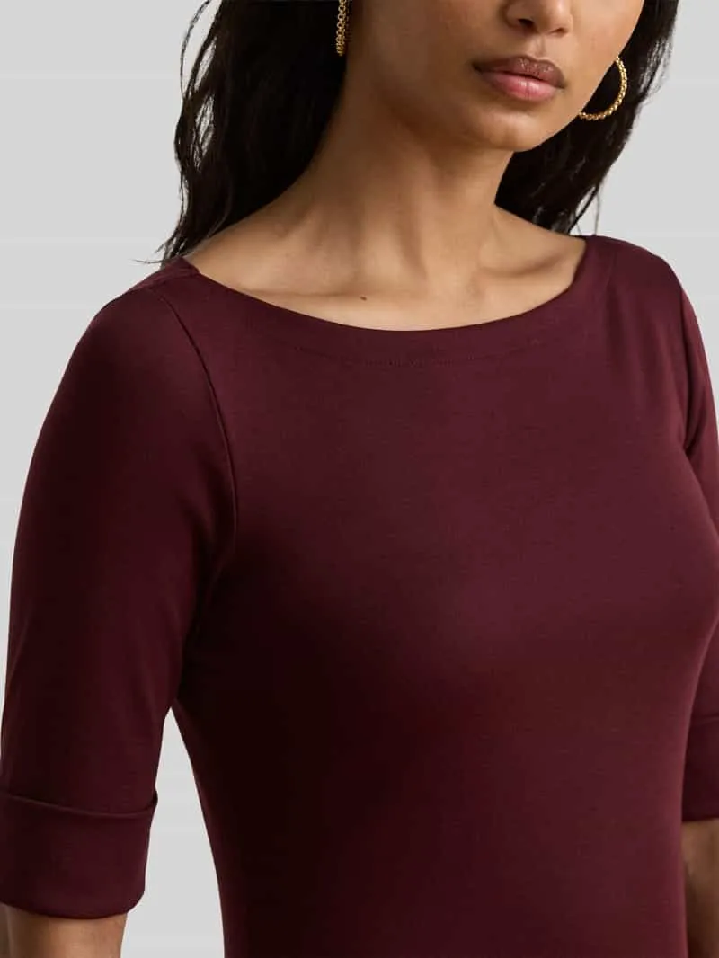 Lauren Ralph Lauren Midi-jurk van katoenmix bordeaux, foto 3
