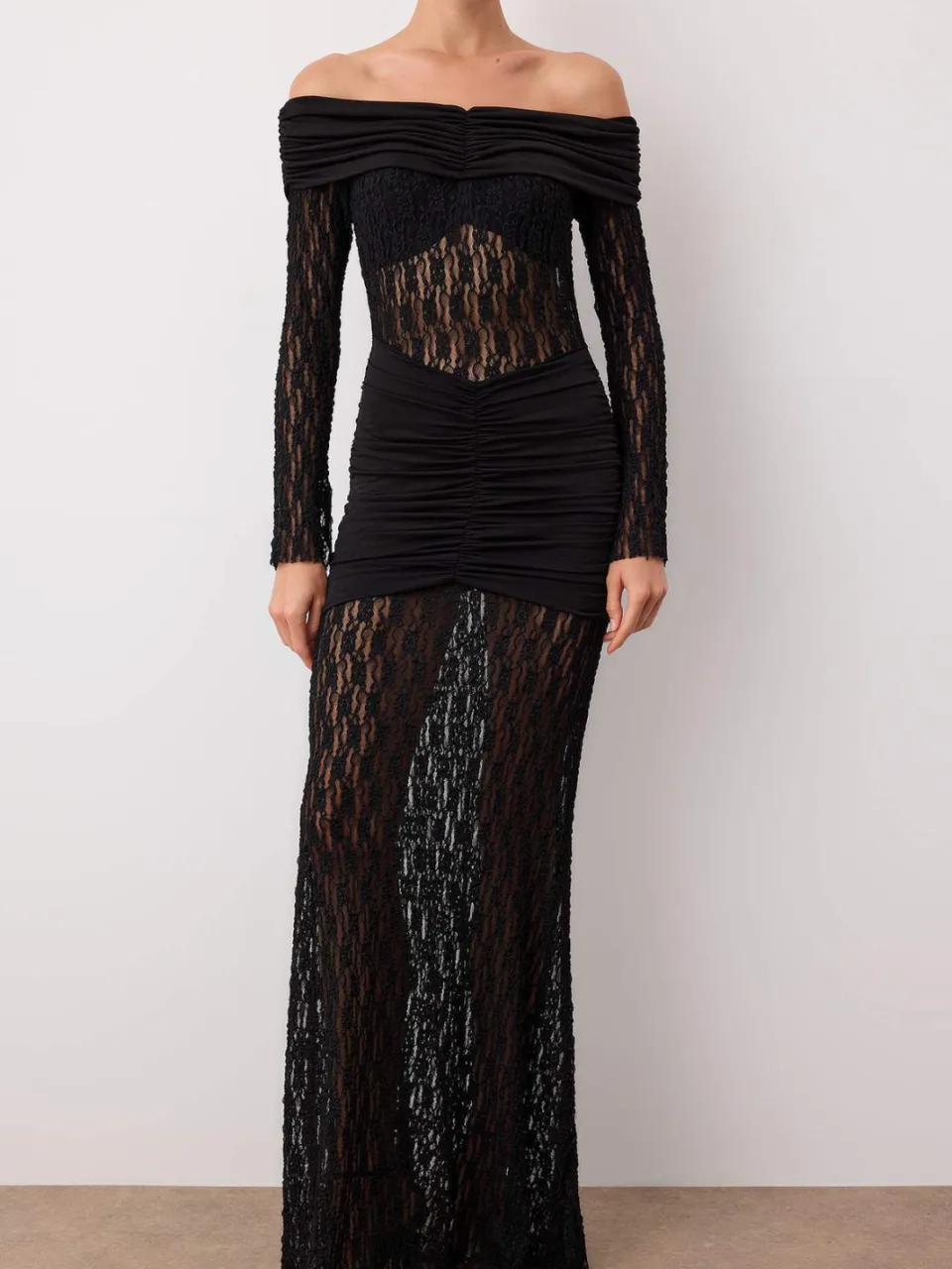 Turkishsouq Dames platte maxi lange chique/nacht vis avondjurk & afstudeerjurk zwart, foto 2