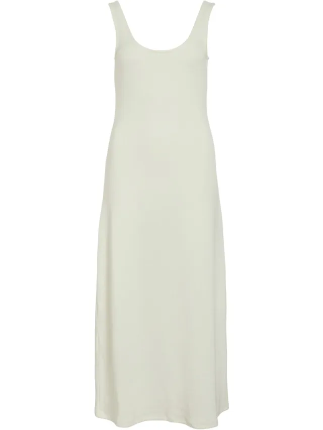 Vila Maxi jurk VIENZA mouwloos snow white