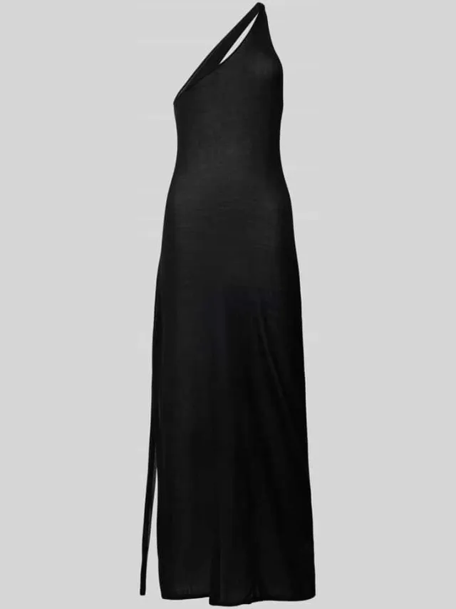 Calvin Klein Midi-jurk met one shoulder-band Zwart
