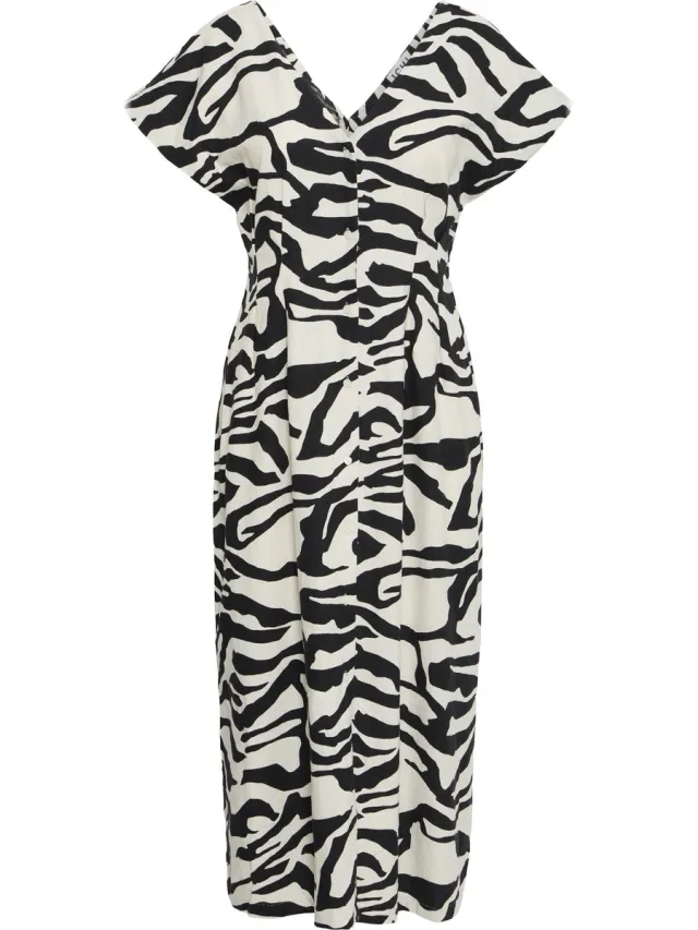 Ichi IHLINNO DR8 - Dames - Midi jurken GRAPHIC ANIMAL