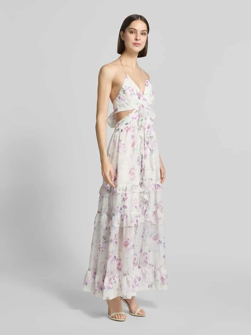 ADLYSH regular fit midi-jurk met ruches lila, foto 3