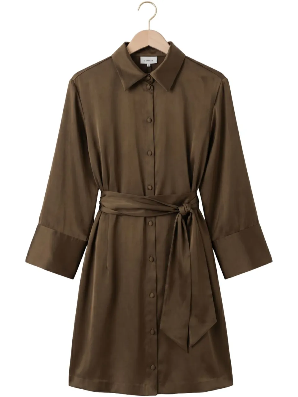 DANTE6 Dames Jurken Noanne Satin-wrap Dress - Donkergroen, foto 2