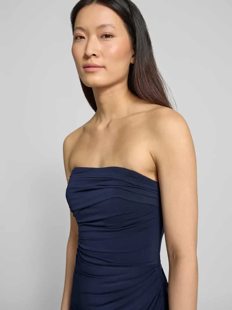 Hey Kyla slim fit avondjurk in maxilengte met loopsplit marineblauw, foto 3