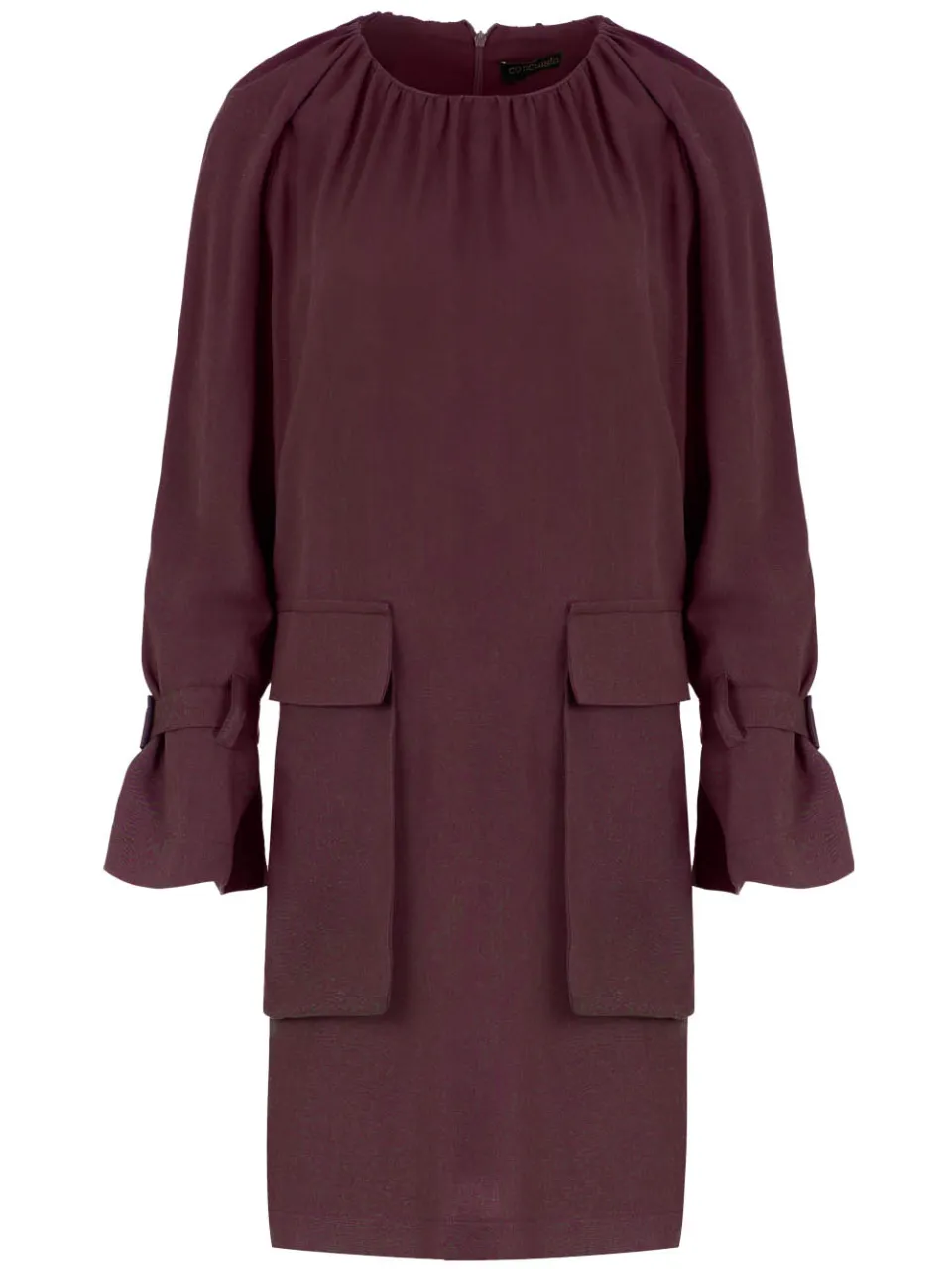 Conquista Bordeauxrode Tencel jurk met zakdetail, foto 2