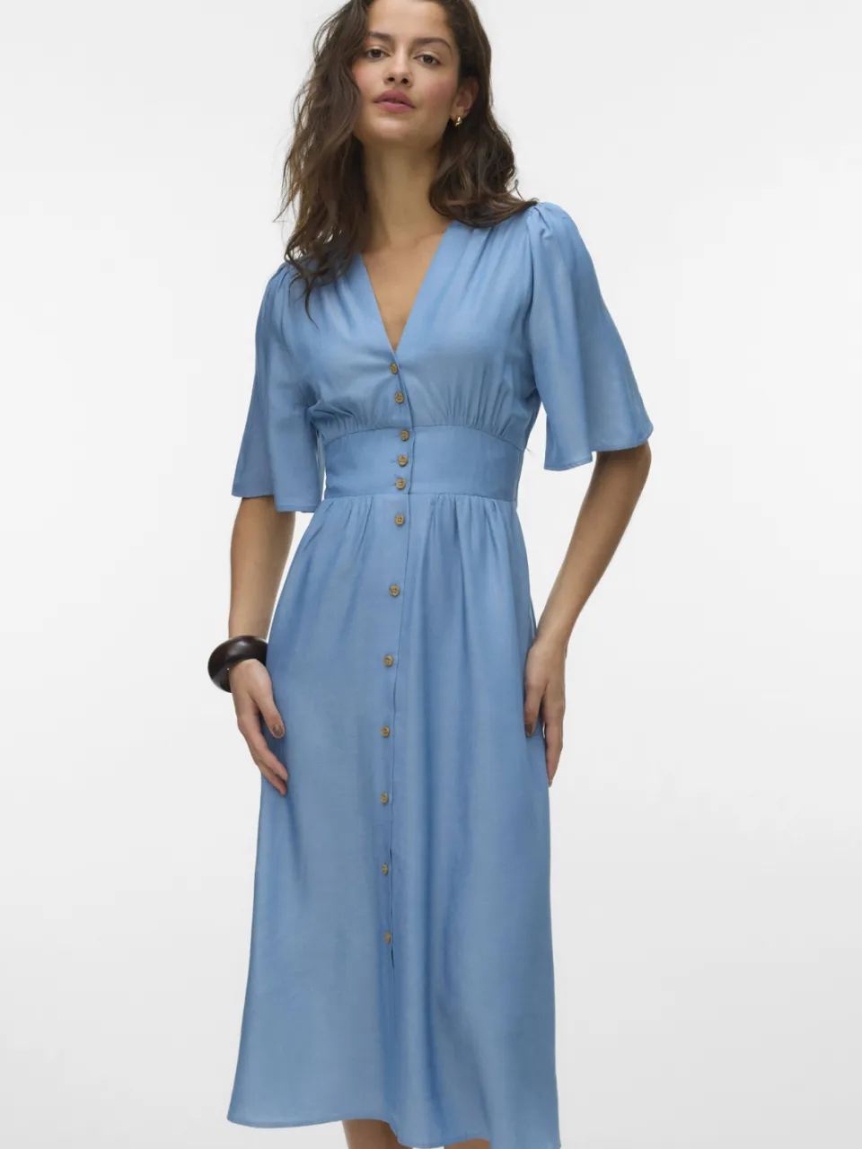 Vero Moda A-lijn jurk light blue denim, foto 4