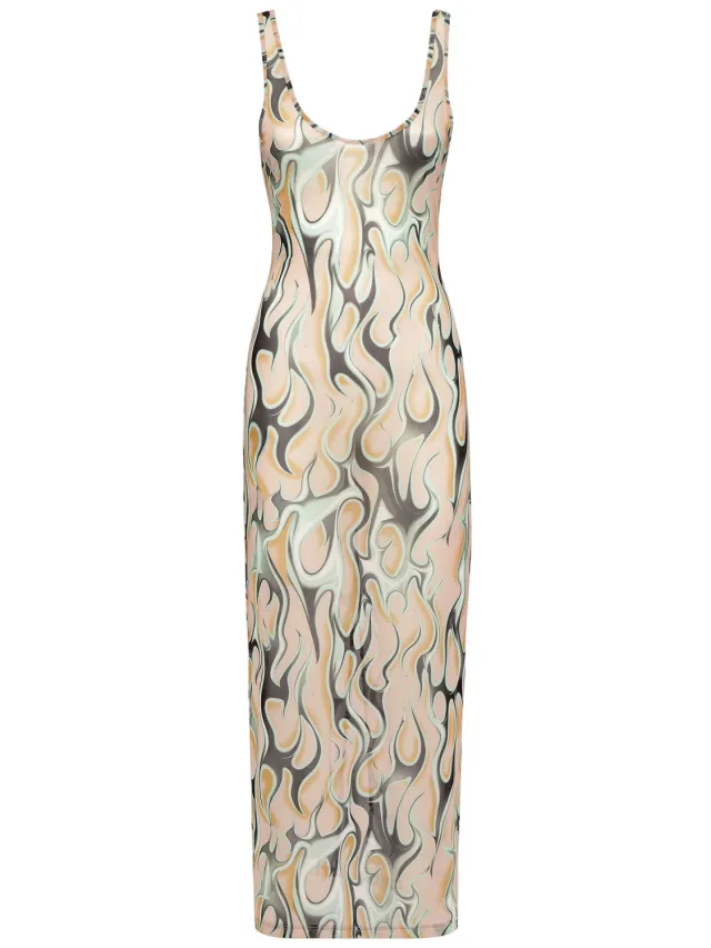 Philipp Plein Lange Jurk Flame nude, foto 2