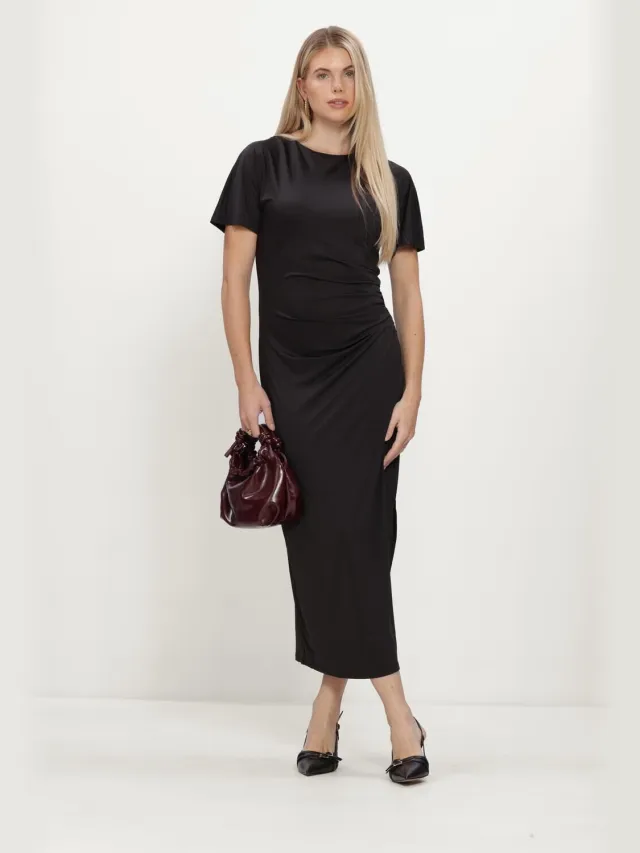 ROSEMUNDE Rwbridget O-neck Long Dress Dames - Jurk - Zwart