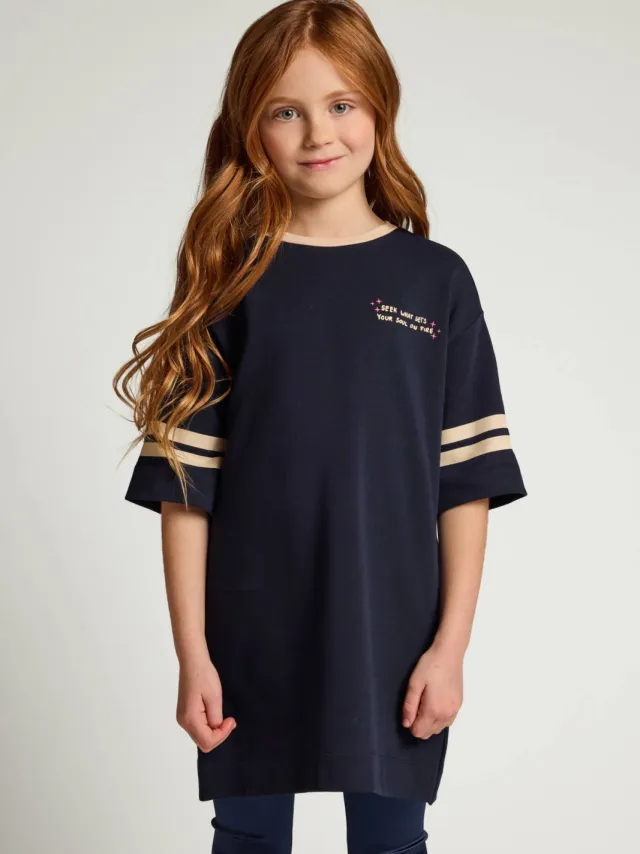 LOOXS sweatjurk met backprint donkerblauw