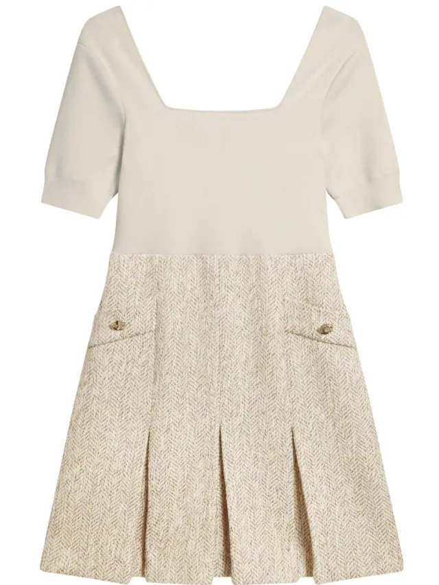 Ted Baker Vulpad Gebreide Bouclé Mini-jurk In Ivoorkleur, foto 2