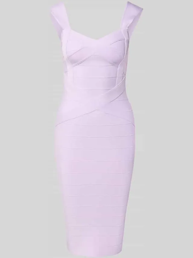 Lipsy slim fit jurk met structuurpatroon lila, foto 2