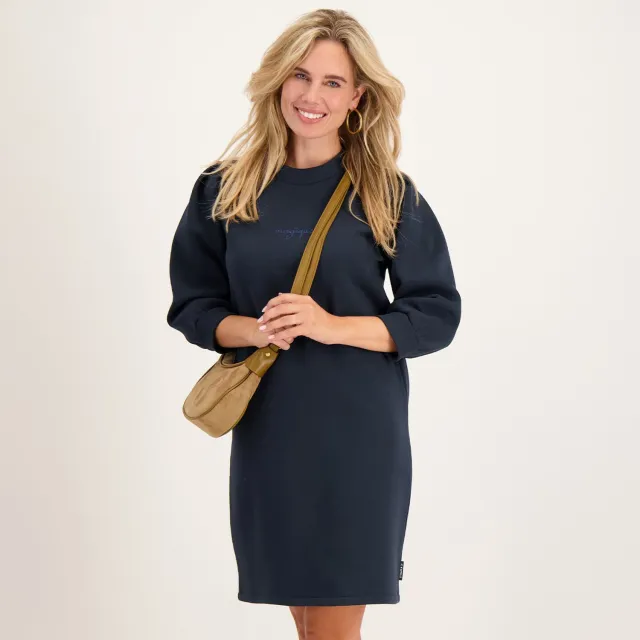 Je m'appelle Dames Jurk Met stretch - Blauw