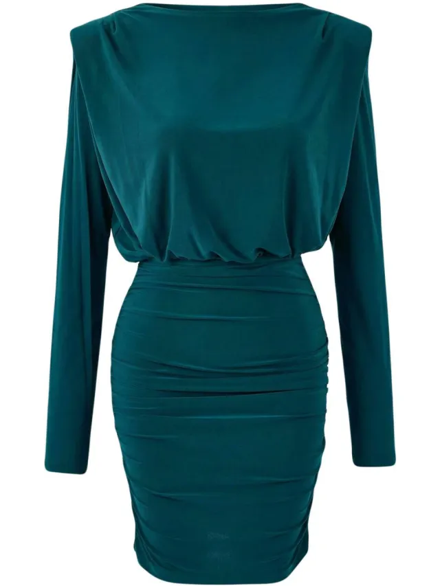 Trendyol TRENDYOLMİLLA Dames Groen Effen Kort / Mini Lang Avond / Dagelijks Bodycon Jurken