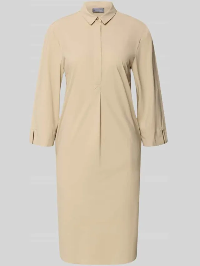 White Label Kniellange overhemdjurk met 3/4-mouw taupe, foto 2