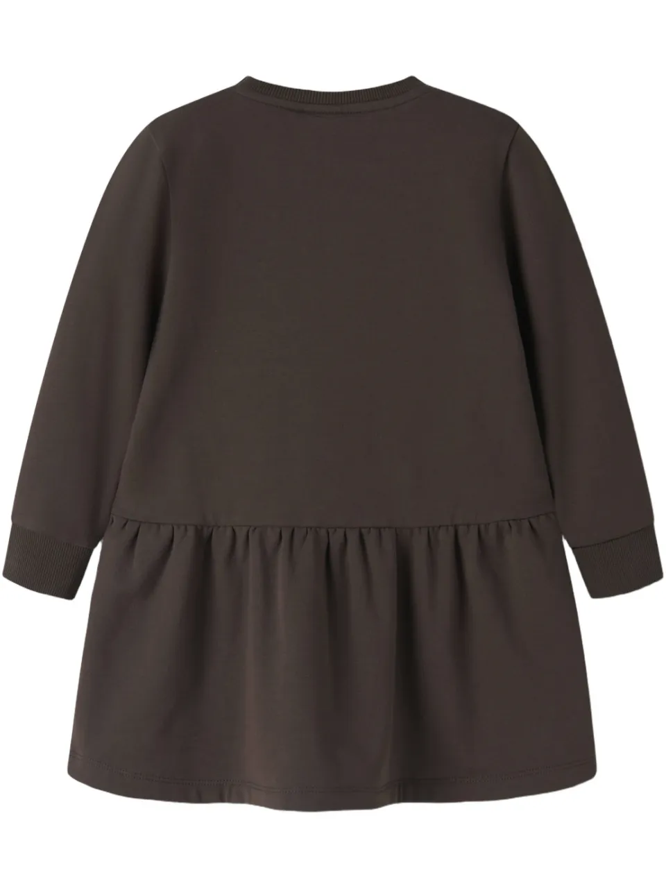 NAME IT MINI sweatjurk met ruches donkerbruin, foto 2
