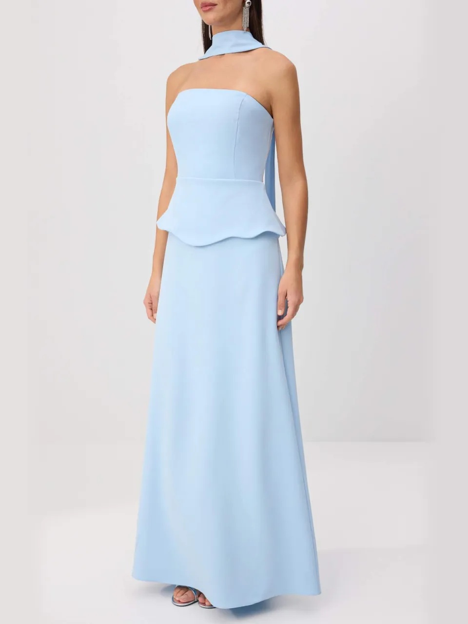Trendyol TRENDYOLMİLLA Dames Blauw Effen Maxi Mouwloos Zeemeermin Avond & Gala Jurk, foto 2