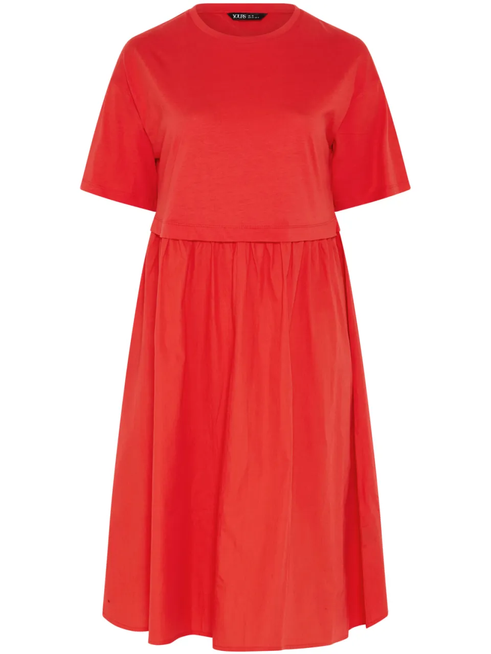 Yours Oranje Poplin Tshirt Midijurk, foto 3