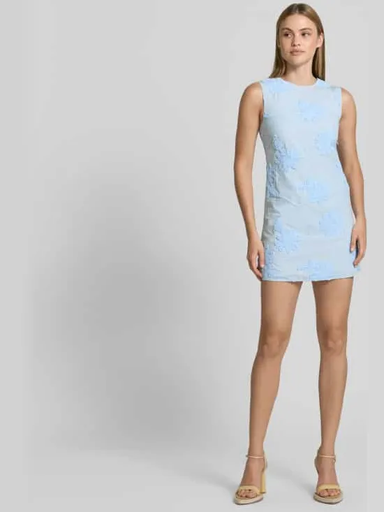 Rotate Mini-jurk met stretch lichtblauw, foto 3