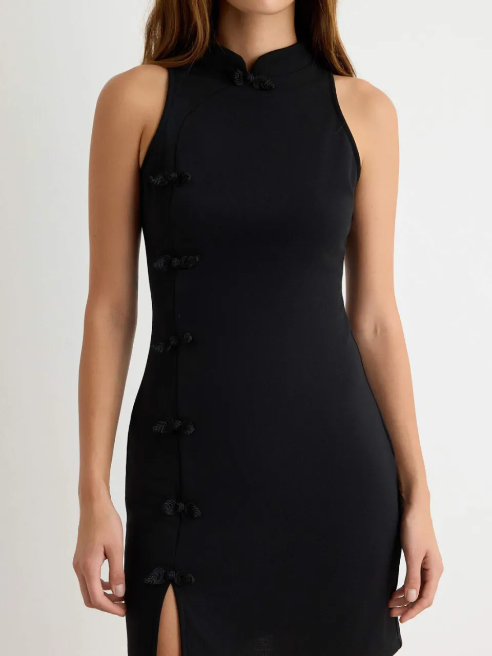 Trendyol TRENDYOLMİLLA Dames Zwart Effen Kort / Mini Mouwloos Bodycon Jurken, foto 2