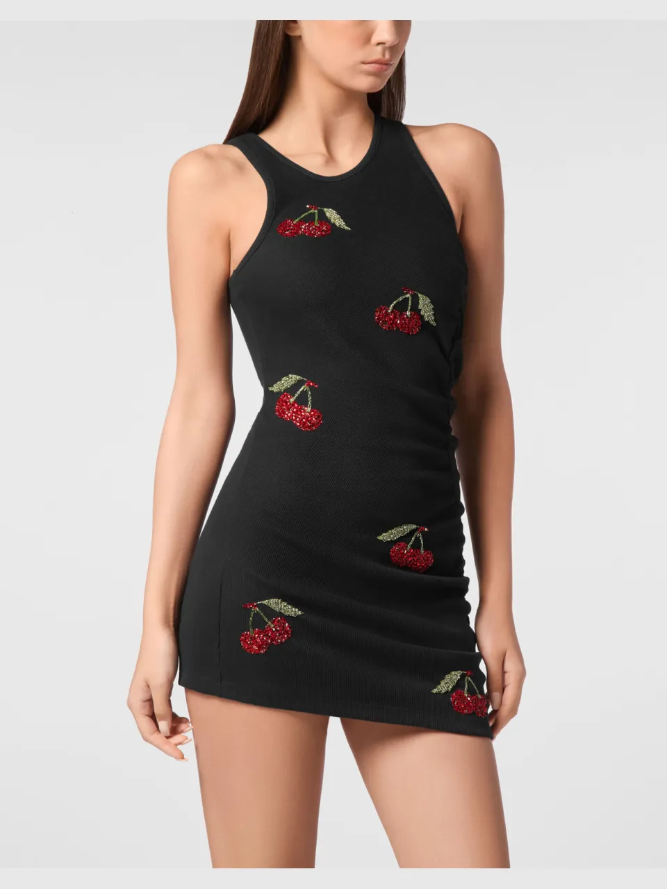 Philipp Plein Korte Jurk Cherries Zwart