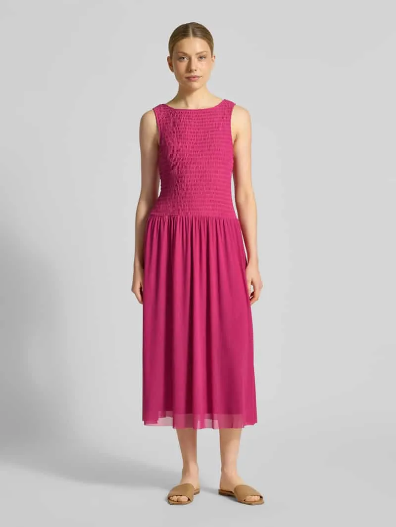 Christian Berg Woman Selection Midijurk van mesh met smokdetails Felroze