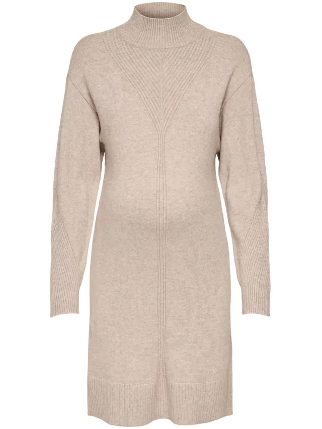 Only OLMPRINCESS LS HIGHNECK DRESS KNT NOOS - Dames - Mini jurken Mocha Meringue