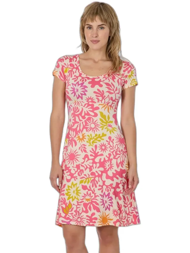 Ragwear Jurk met opdruk voor vrouwen Ragwear Lunngo roze combo