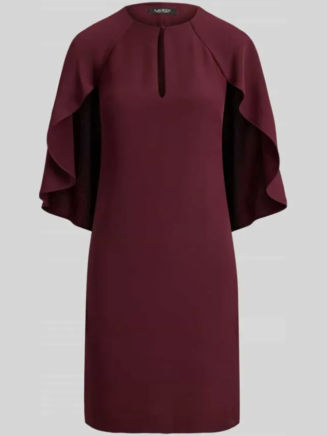 Lauren Ralph Lauren Etui cocktailjurk met cape-mouwen bordeaux, foto 2