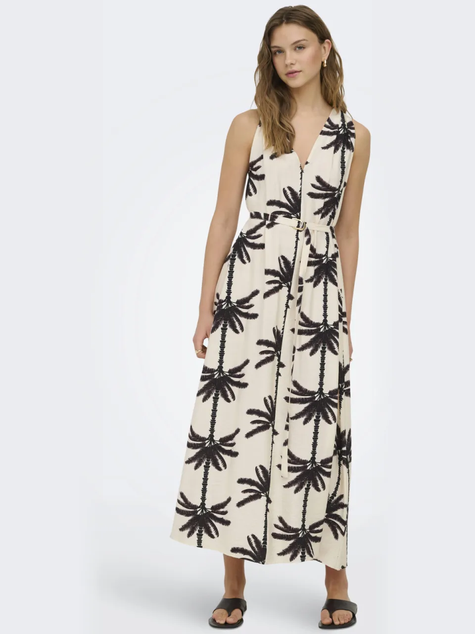 Only midi jurk ecru ecru / paars
