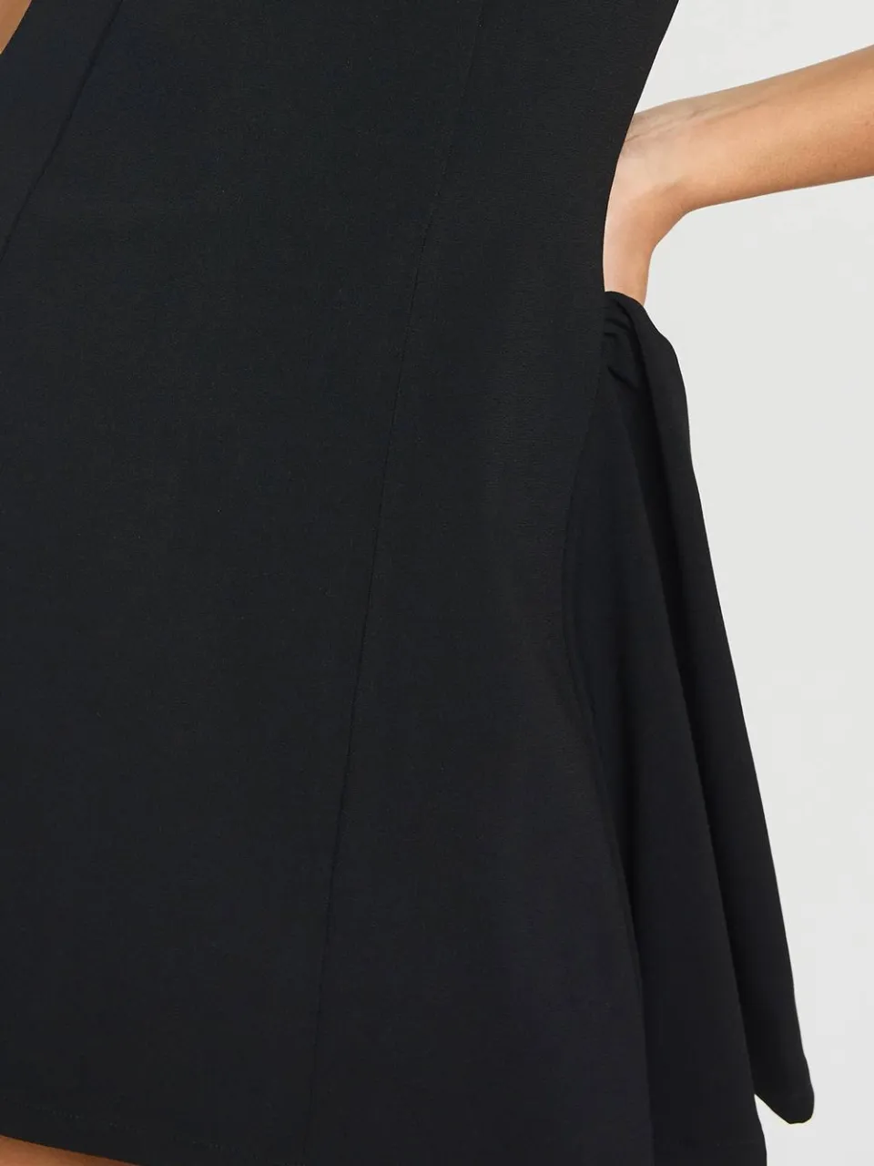 boohoo Dames Vierkante Hals Wijde Rok Mini Jurk zwart, foto 4