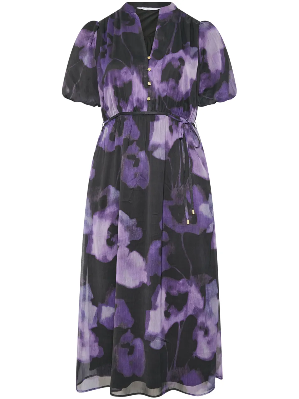 Yours London Curve Paarse Blousejurk Met Wazige Bloemenprint, foto 4