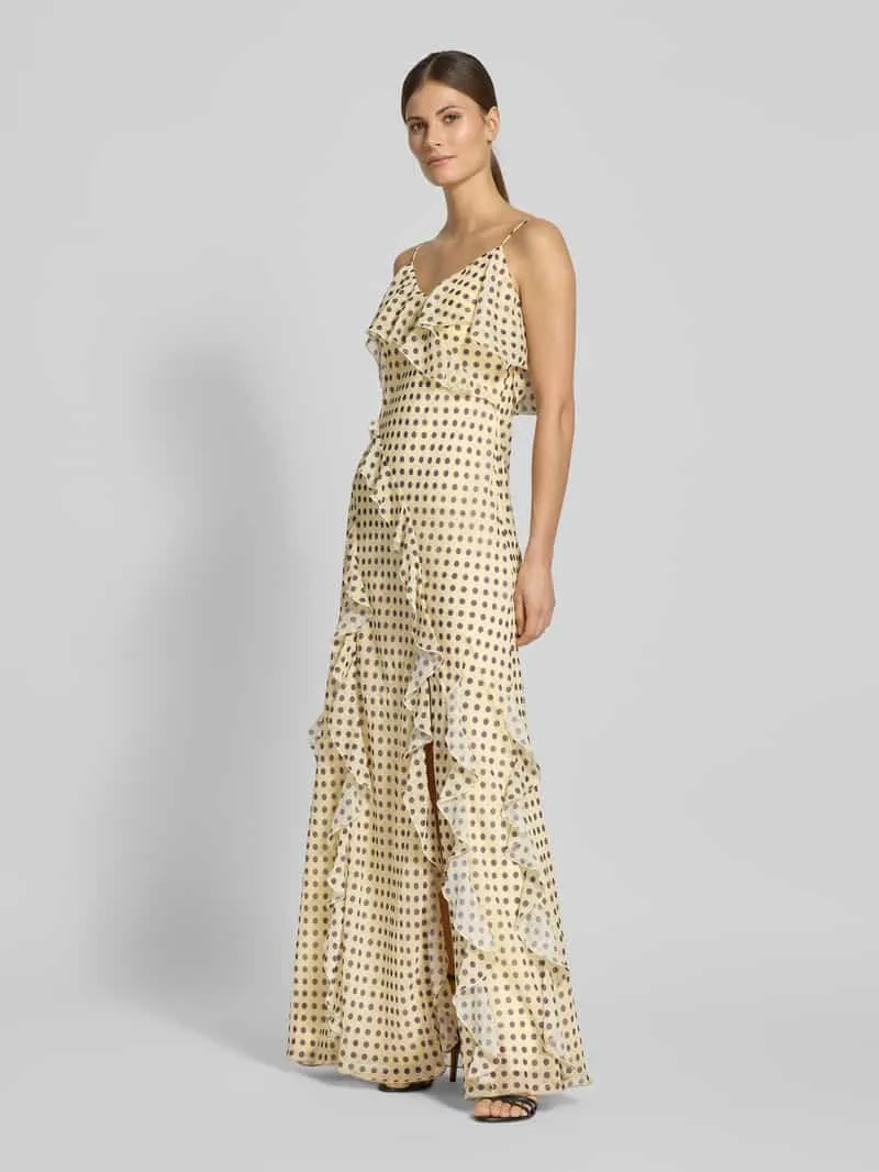 Jake*s Cocktail maxi-jurk met ruches lichtgeel, foto 3