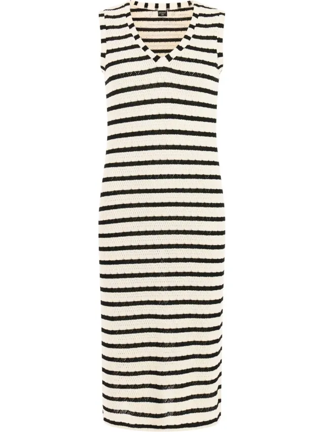 Protest PRTExotic - Midi-jurk Dames - Normale pasvorm - Mouwloos - Crème Kit Offwhite