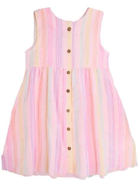 Maximo Kid's Mini Girl-Kleid Musselinstoff Bestickt - Jurk, roze