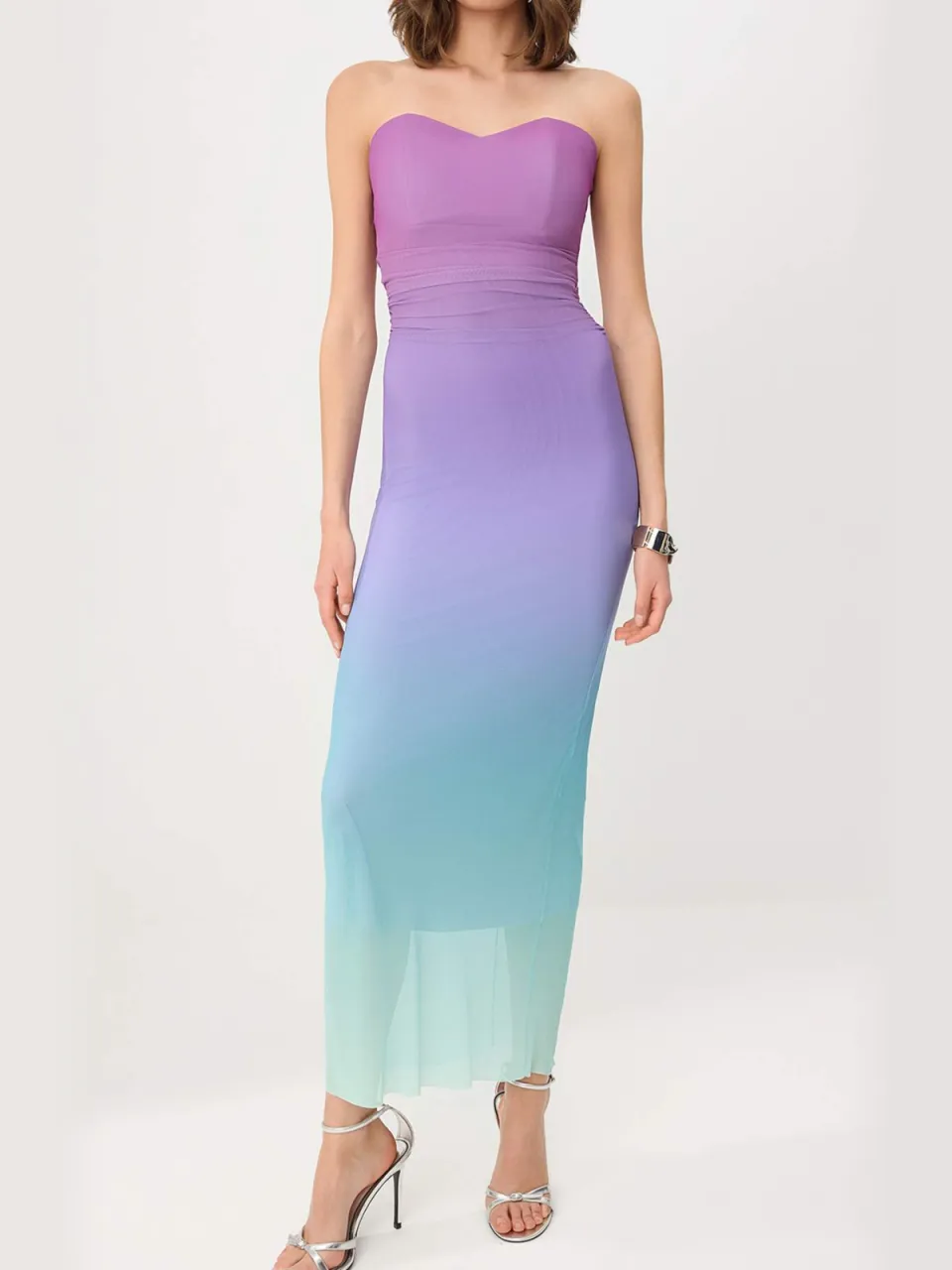 Trendyol TRENDYOLMİLLA Dames Meerkleurig Kleurverloop Maxi Mouwloos Bodycon Jurken Veelkleurig