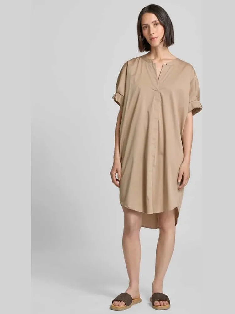 FREE/QUENT Knie-lange jurk met stretch model 'Xenia' Taupe