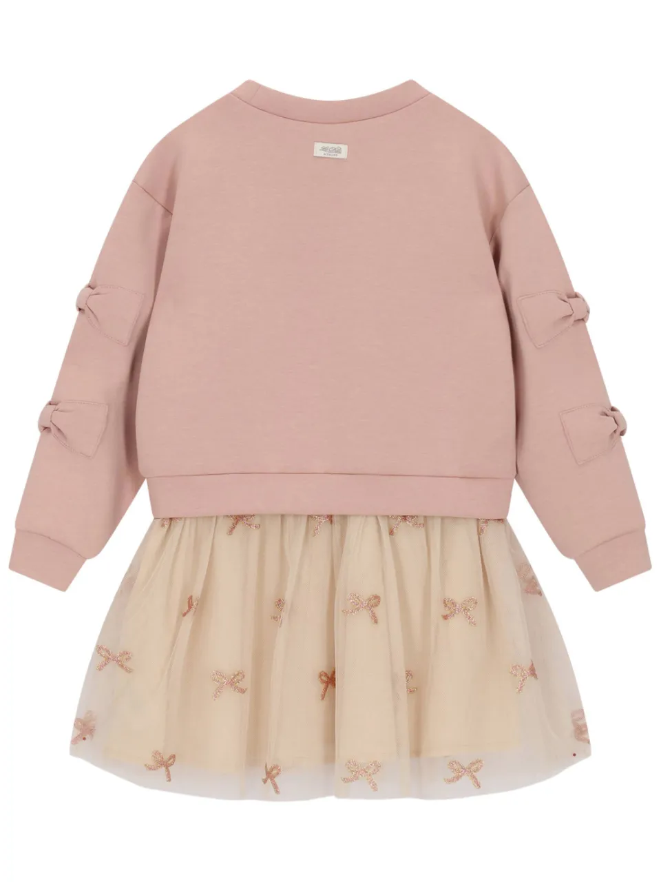 Le Chic korte jurk met tule en print roze, foto 3