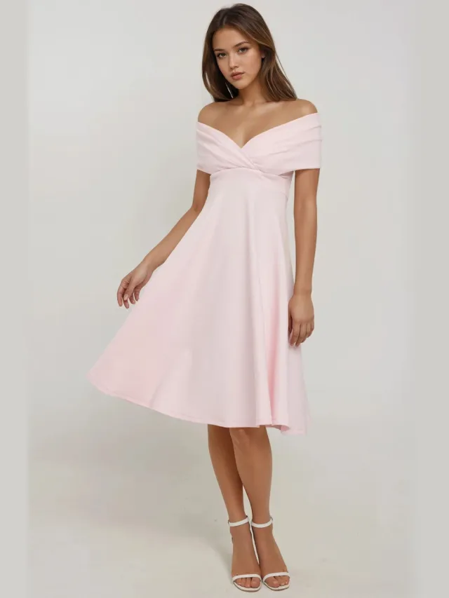 Hiccup Midi-jurk met bootnek Blush